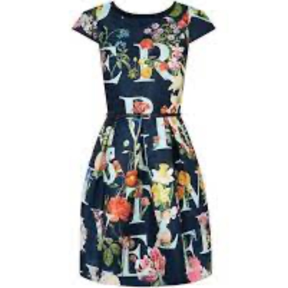 Ted Baker Dresses & Skirts - TED BAKER Navy Ottoman Alphabet Skater Dress Size 1 (Aus 8)